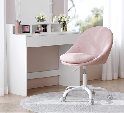 Bürostuhl, rosafarbener Schminktisch, drehbar, höhenverstellbar, platzsparend, OB-G020P01