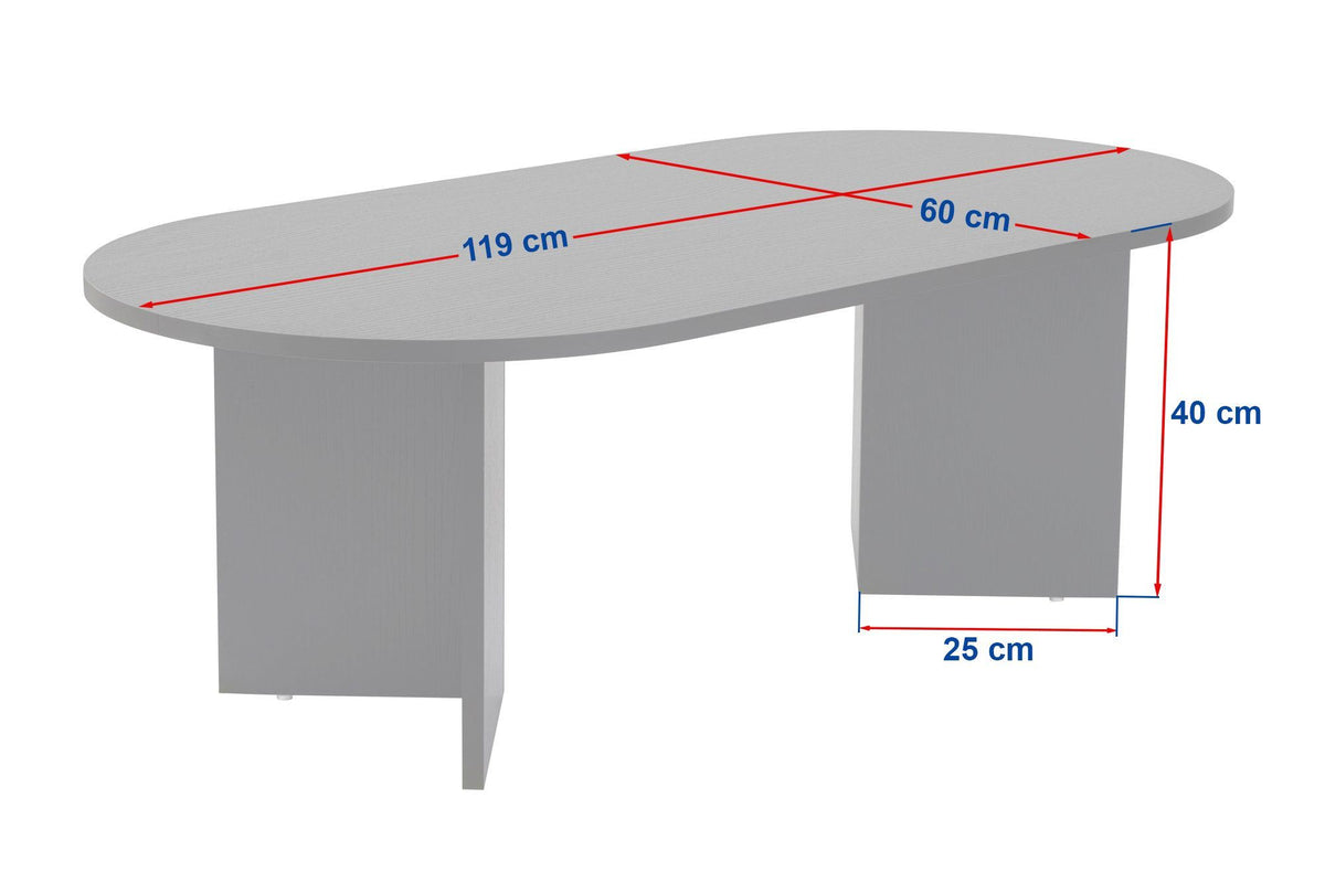 Οβάλ Τραπεζάκι Σαλονιού σε Μπεζ Χρώμα 119x40x60 εκ Όψη Πωρόλιθου OG-909NRD1103