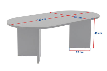 Οβάλ Τραπεζάκι Σαλονιού σε Μπεζ Χρώμα 119x40x60 εκ Όψη Πωρόλιθου OG-909NRD1103