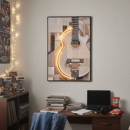 Πίνακας με LED Φωτισμό 120x80 εκ με Μαύρη Κορνίζα 92725