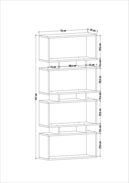 Βιβλιοθήκη 72 × 25 × 161 εκ. Λευκό GR935CMN1116