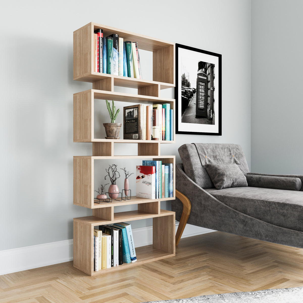 Βιβλιοθήκη 72 × 25 × 161 εκ. Δρυς GR935CMN1117
