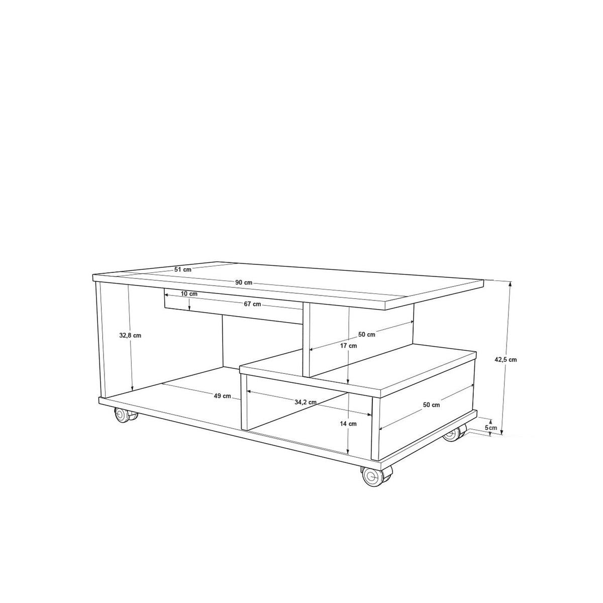 Τραπεζάκι Σαλονιού Δρυς 90 x 51 x 42,5 εκ GR956LCS1152