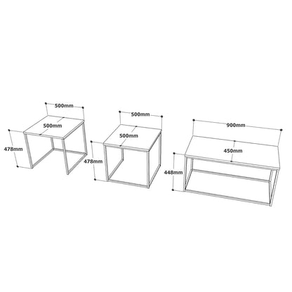Τραπεζάκι Σαλονιού Πεύκο Atlantic 50 x 50 x 47,8 εκ GR956LCS1239