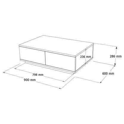 Τραπεζάκι Σαλονιού Πεύκο Atlantic - Λευκό 90 x 60 x 28,6 εκ GR956LCS1243