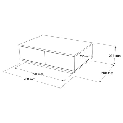 Τραπεζάκι Σαλονιού Πεύκο Atlantic - Ανθρακί 90 x 60 x 28,6 εκ GR956LCS1244