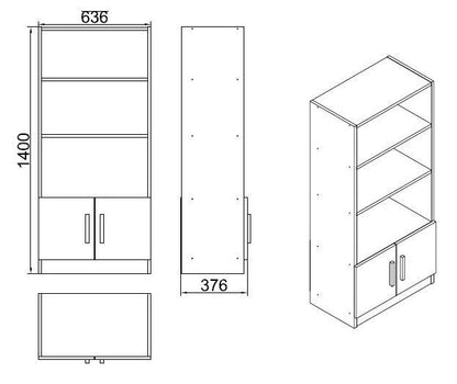 Βιβλιοθήκη 63,6 × 37,6 × 140 εκ. Καρυδί Ανθρακί GR956LCS1401