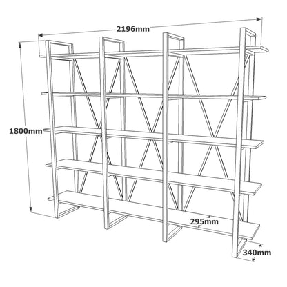 Βιβλιοθήκη 219,6 × 34 × 180 εκ. Atlantic Pine GR956LCS1410