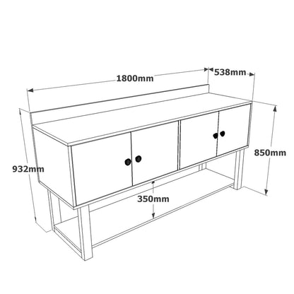 Μπουφές Καρυδί
Ανθρακί 180x85x93,2cm | 956LCS1510