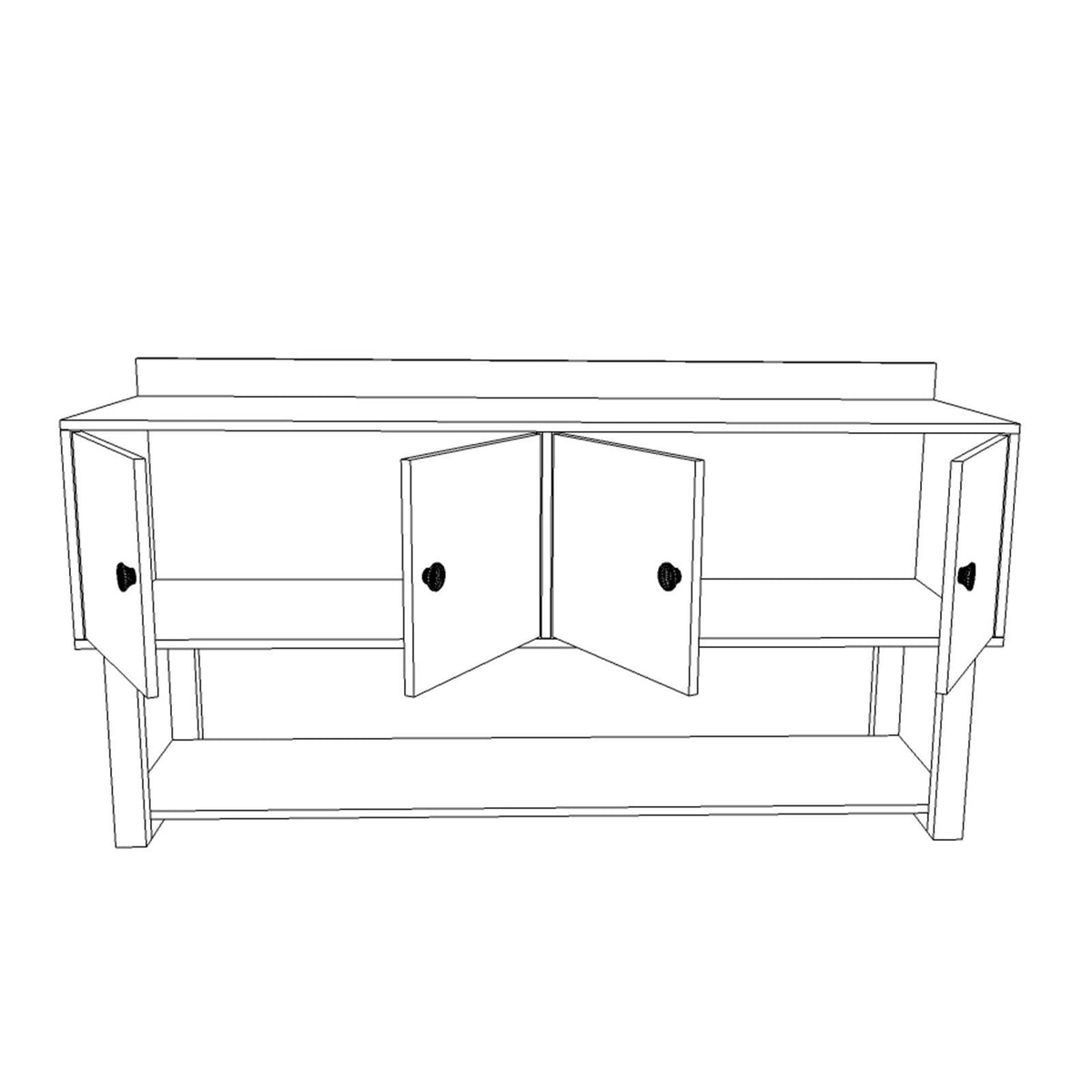 Μπουφές Καρυδί
Ανθρακί 180x85x93,2cm | 956LCS1510