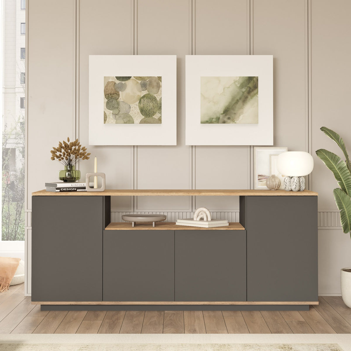 Μπουφές Atlantic Πεύκο
Ανθρακί 180x44,5x75cm | 956LCS1589