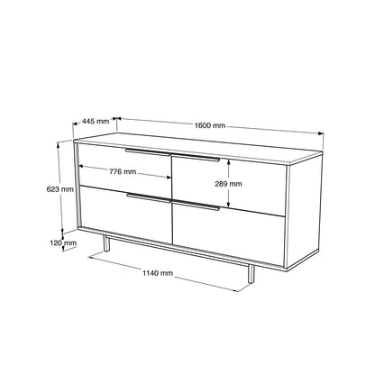 Μπουφές Δρυς
Λευκό 160x44,5x74,3cm | 956LCS1592