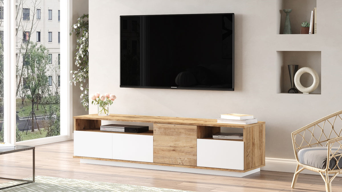 Έπιπλο Τηλεόρασης TV Βάση Σύνθεση Atlantic Pine Λευκό | 956LCS1606