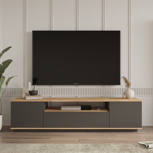 Έπιπλο Τηλεόρασης TV Βάση Σύνθεση Atlantic Pine Ανθρακί | 956LCS1609
