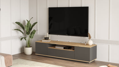 Έπιπλο Τηλεόρασης TV Βάση Σύνθεση Atlantic Pine Ανθρακί | 956LCS1609