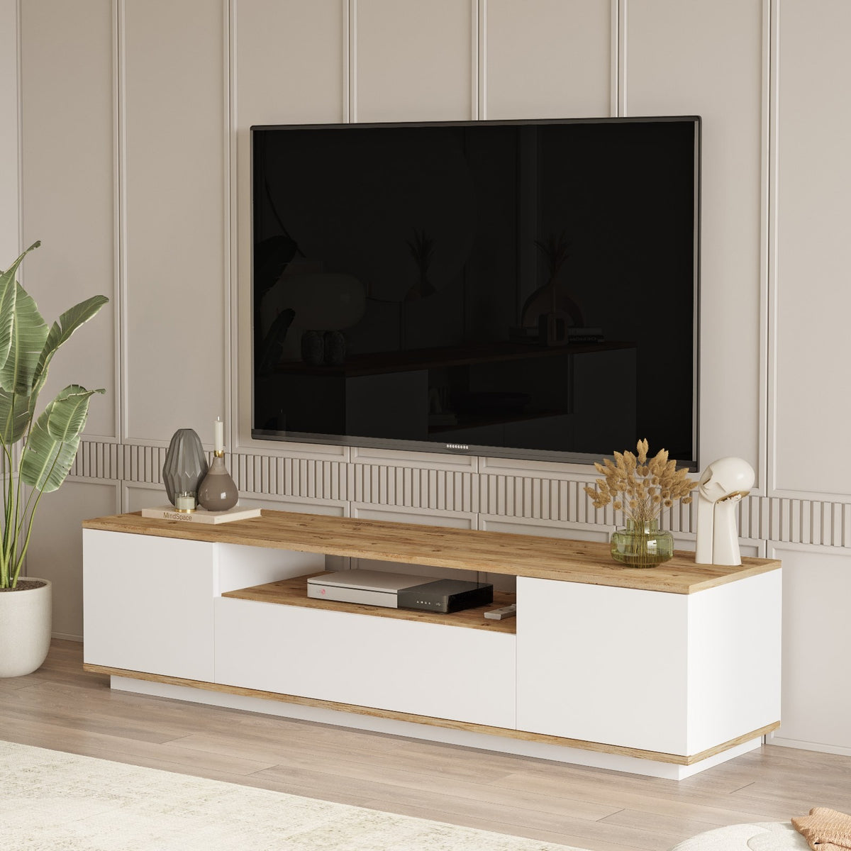 Έπιπλο Τηλεόρασης TV Βάση Σύνθεση Atlantic Pine Λευκό | 956LCS1610