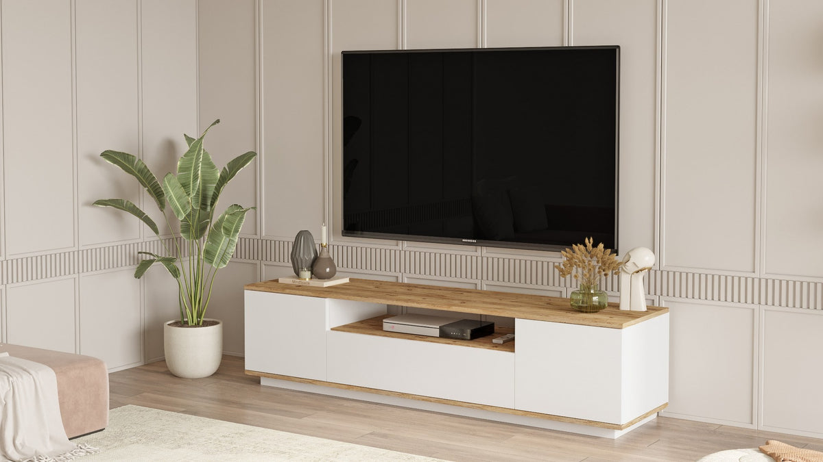 Έπιπλο Τηλεόρασης TV Βάση Σύνθεση Atlantic Pine Λευκό | 956LCS1610