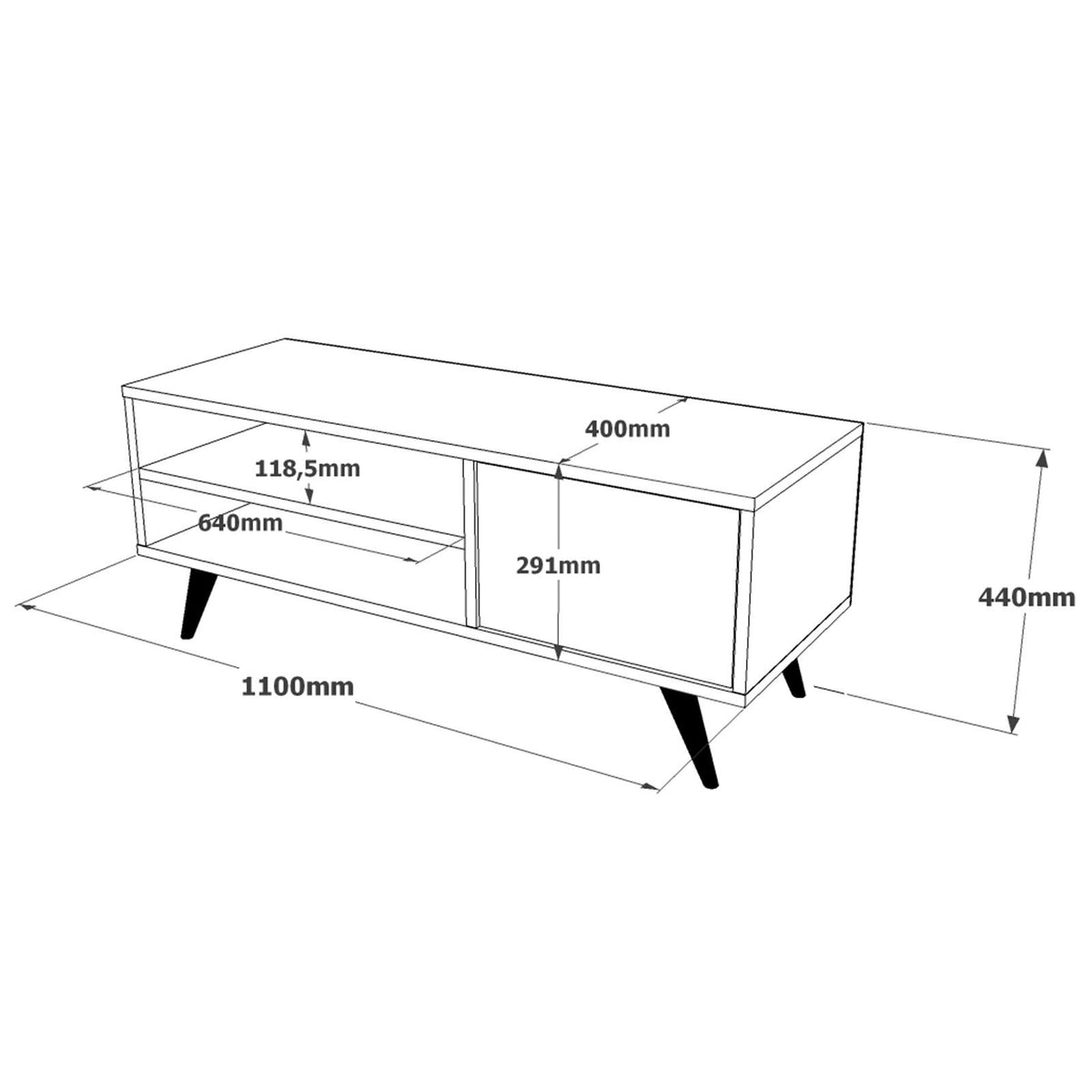 Έπιπλο Τηλεόρασης TV Βάση Σύνθεση Atlantic Pine | 956LCS1646