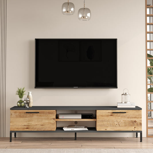 Έπιπλο Τηλεόρασης TV Βάση Σύνθεση Atlantic Pine Ανθρακί | 956LCS1672