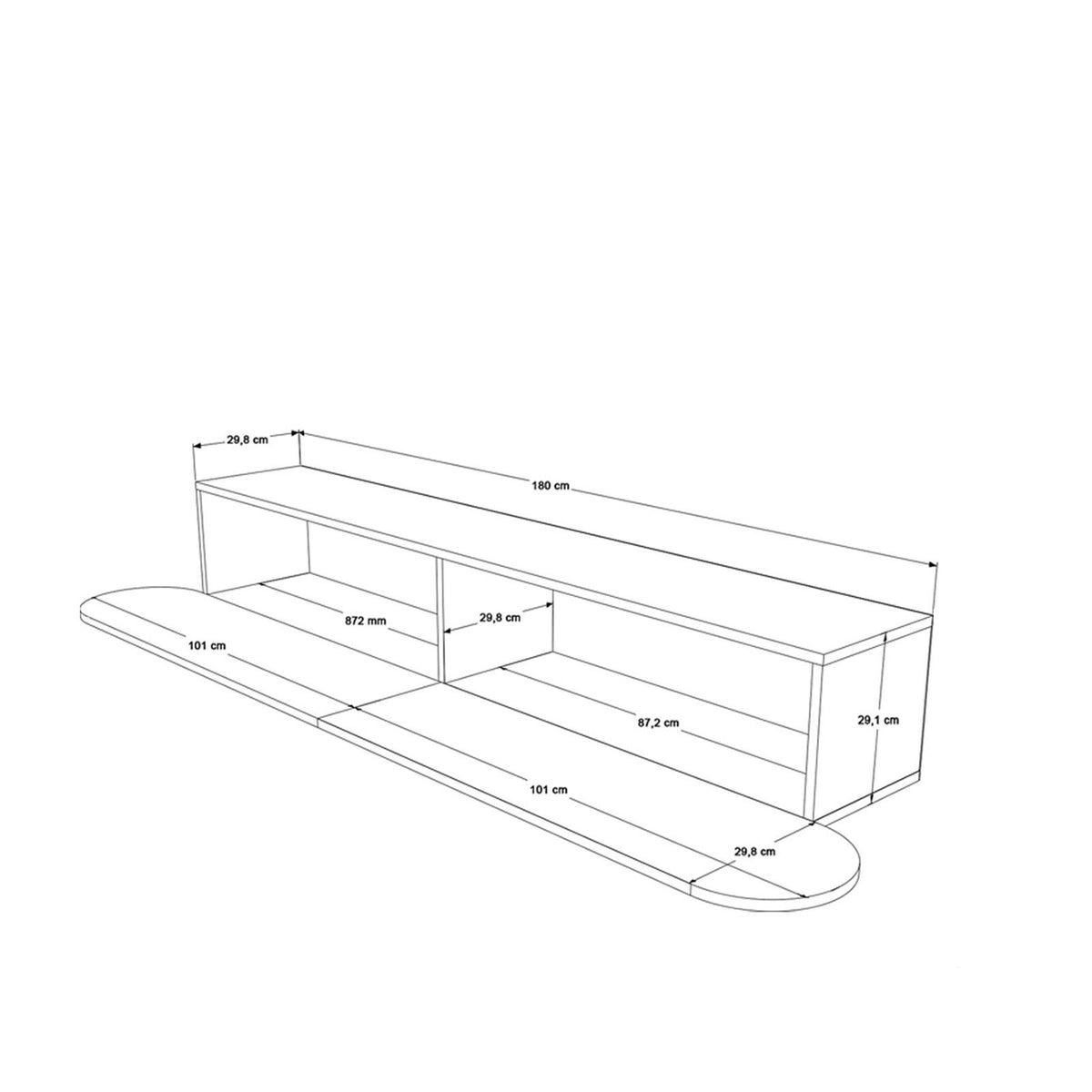 Έπιπλο Τηλεόρασης TV Βάση Σύνθεση Atlantic Pine | 956LCS1693