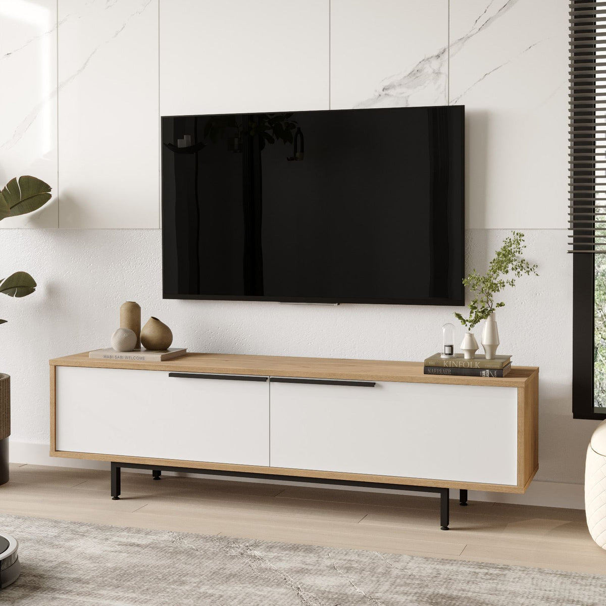 Έπιπλο Τηλεόρασης TV Βάση Σύνθεση Δρυς Λευκό | 956LCS1694