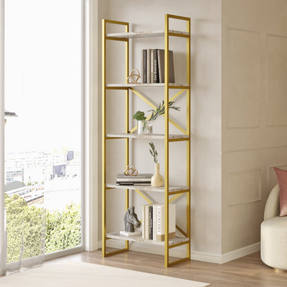 Βιβλιοθήκη 58 × 30 × 175 εκ. Marble Χρυσό GR956LCS3142