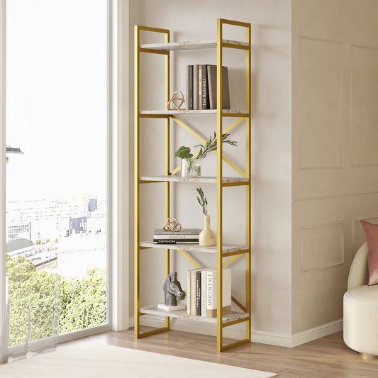 Βιβλιοθήκη 58 × 30 × 175 εκ. Marble Χρυσό GR956LCS3142