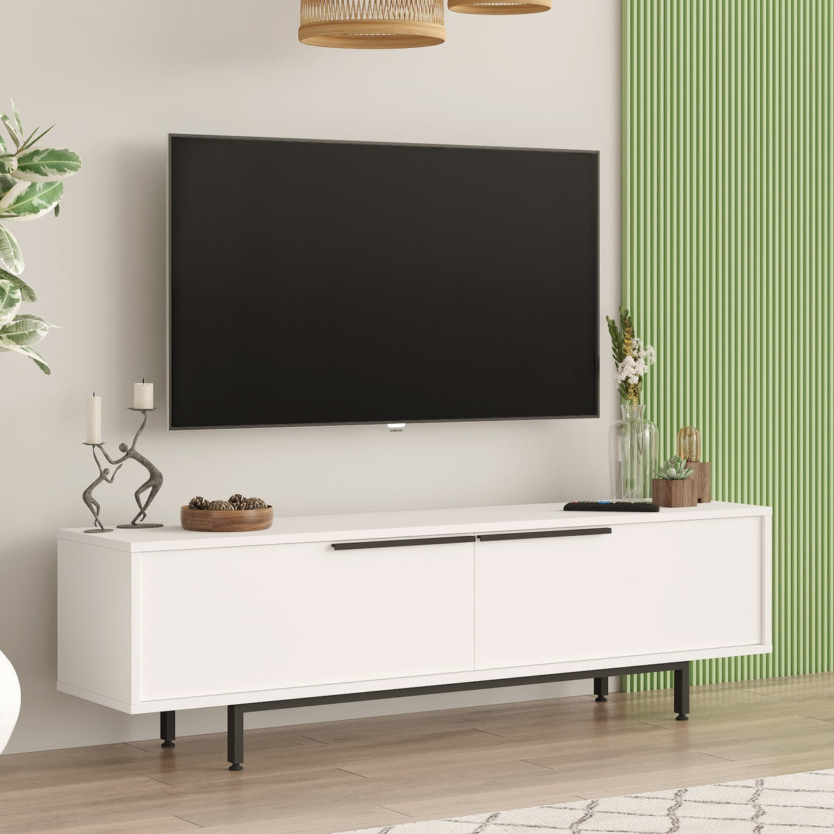 Έπιπλο Τηλεόρασης TV Βάση Σύνθεση Λευκό | 956LCS3435
