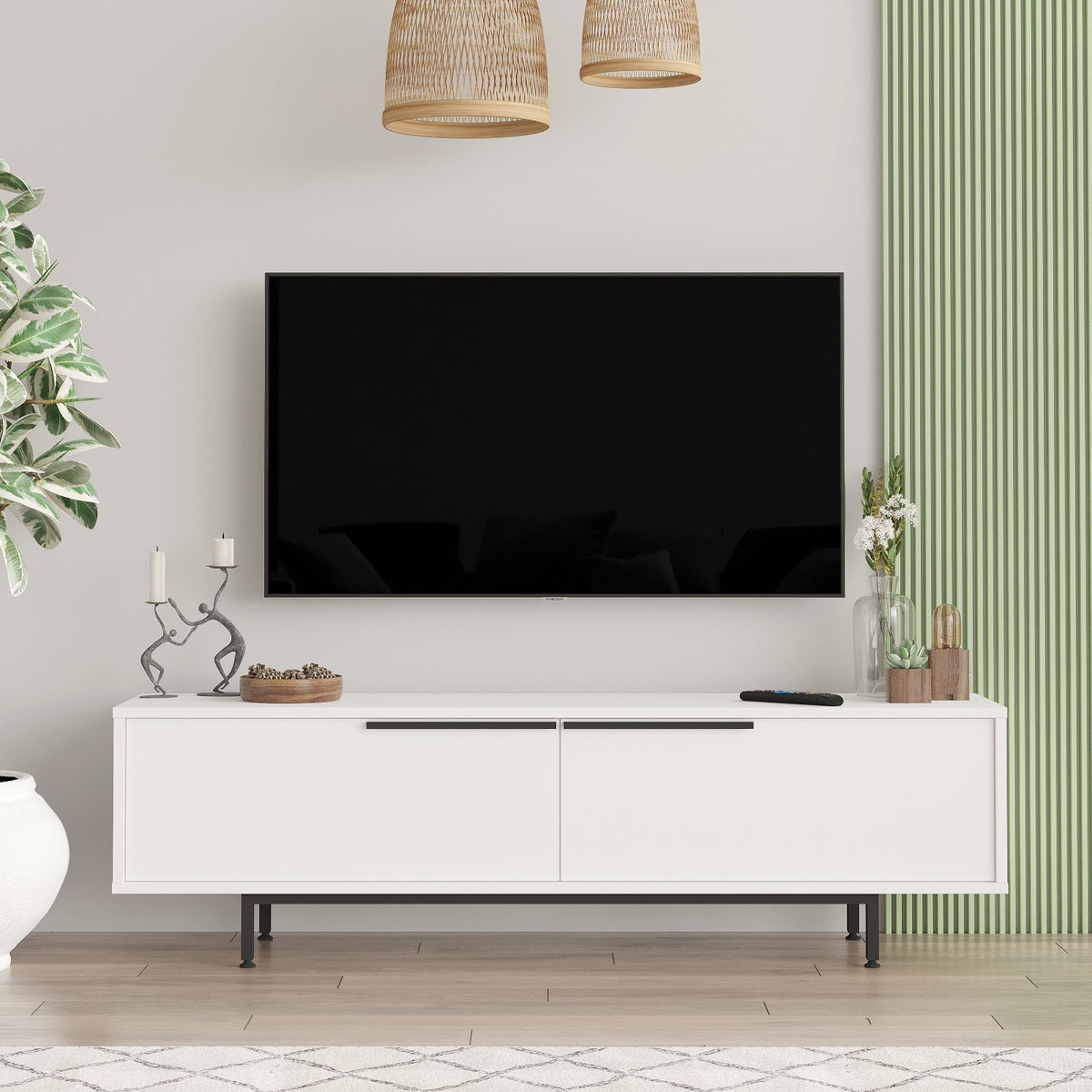 Έπιπλο Τηλεόρασης TV Βάση Σύνθεση Λευκό | 956LCS3435
