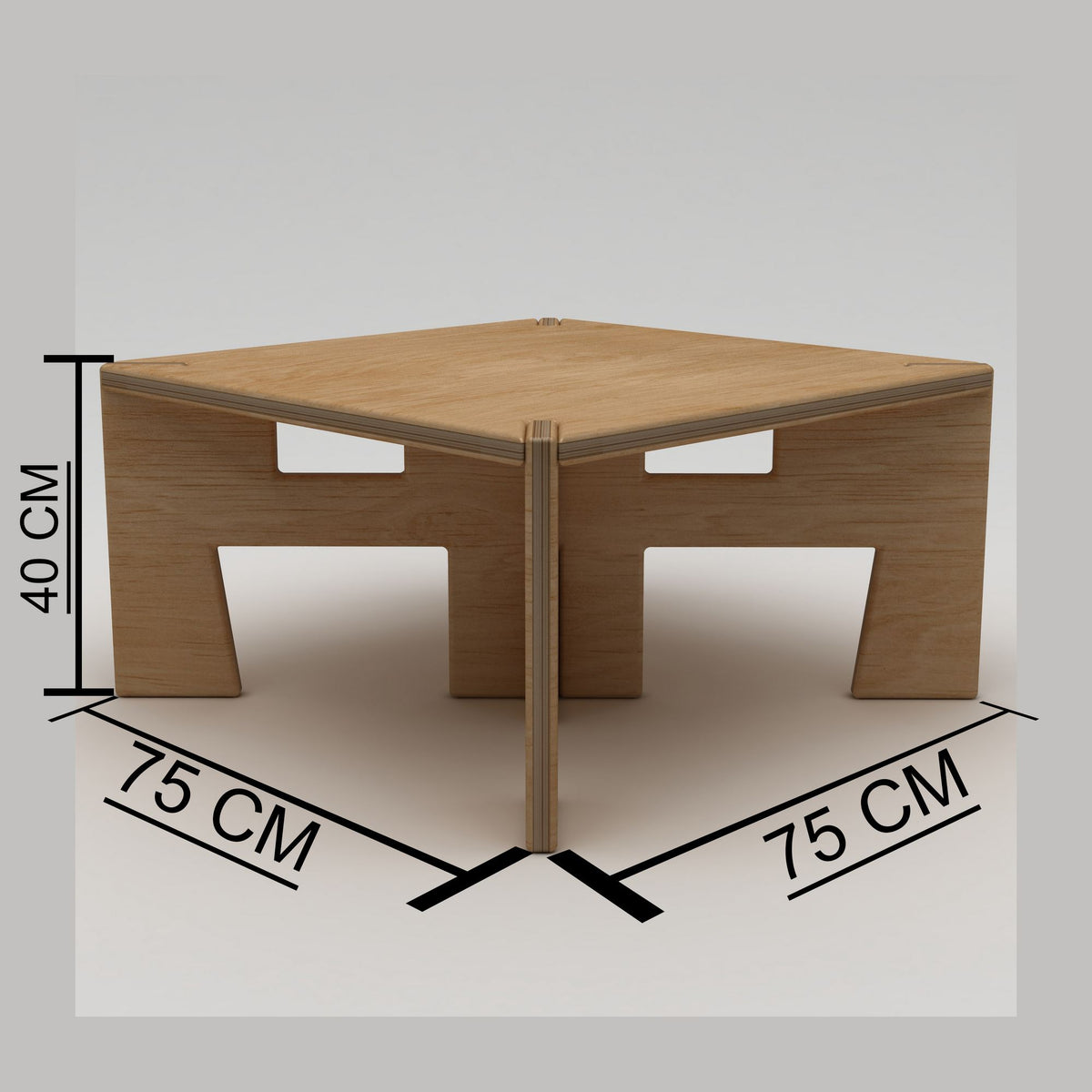 Τραπεζάκι Σαλονιού Φυσικό Wood 75 x 75 x 40 εκ GR980NPR1203