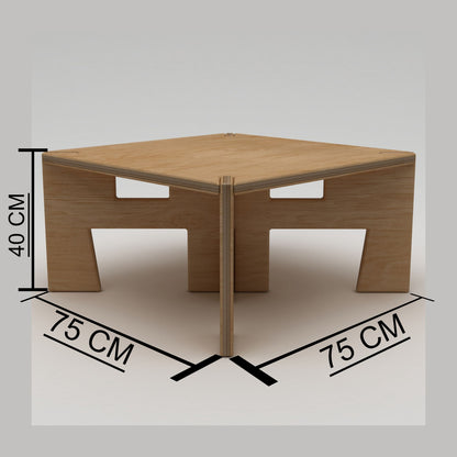 Τραπεζάκι Σαλονιού Φυσικό Wood 75 x 75 x 40 εκ GR980NPR1203