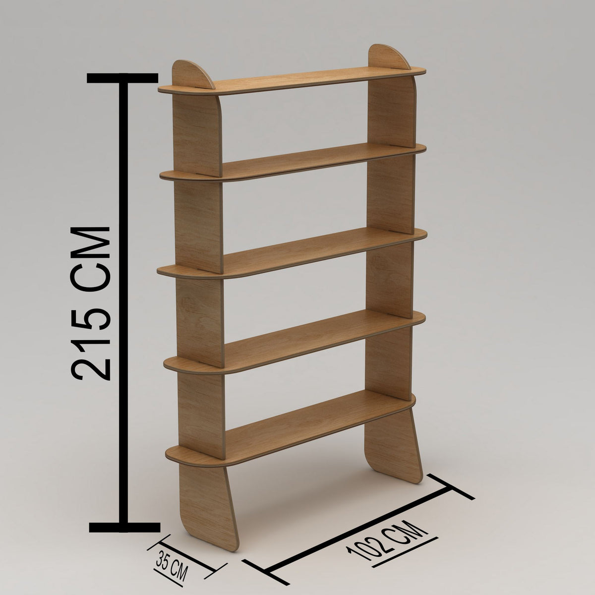 Βιβλιοθήκη 150 × 35 × 160 εκ. Φυσικό Wood GR980NPR1301