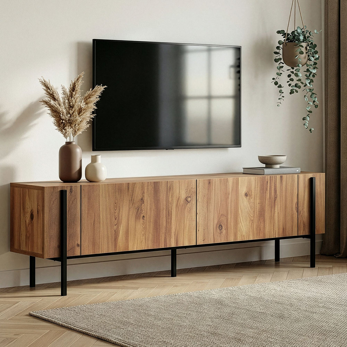 Έπιπλο Τηλεόρασης TV Βάση Σύνθεση Atlantic Pine Μαύρο | 993NRD1107
