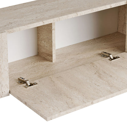 Έπιπλο Τηλεόρασης TV Βάση Σύνθεση 180x45x30 εκ Travertine Χρυσό | 993NRD1108
