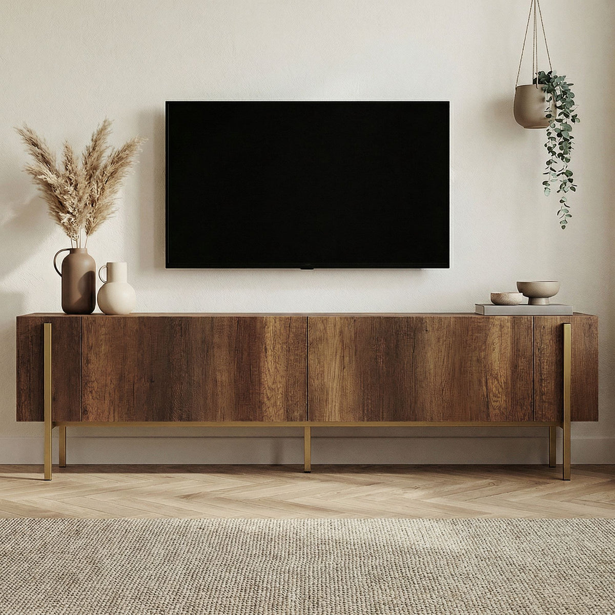 Έπιπλο Τηλεόρασης TV Βάση Σύνθεση Barok Καρυδί Χρυσό | 993NRD1110