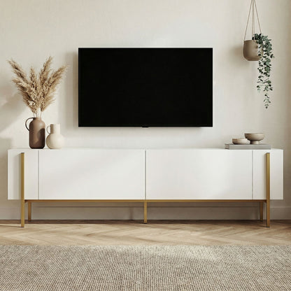 Έπιπλο Τηλεόρασης TV Βάση Σύνθεση Λευκό Χρυσό | 993NRD1111