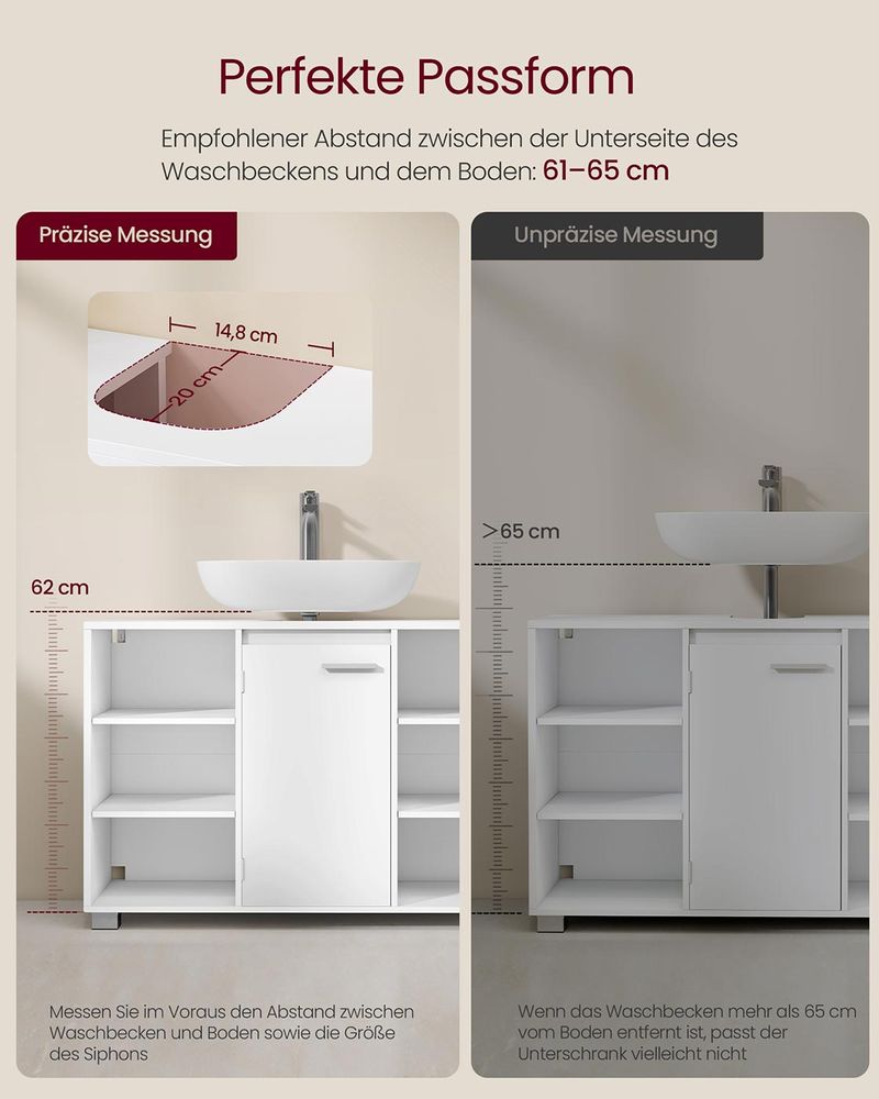 Ντουλάπι Μπάνιου Βάση Νιπτήρα Λευκό 30 x 90 x 60 εκ με Ράφια BB-K507W01