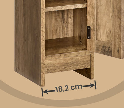 Στενό Ντουλάπι Μπάνιου 20x18x80 cm με Ρυθμιζόμενα Ράφια Ιδανικό για Μικρούς Χώρους BBK-B35310K01