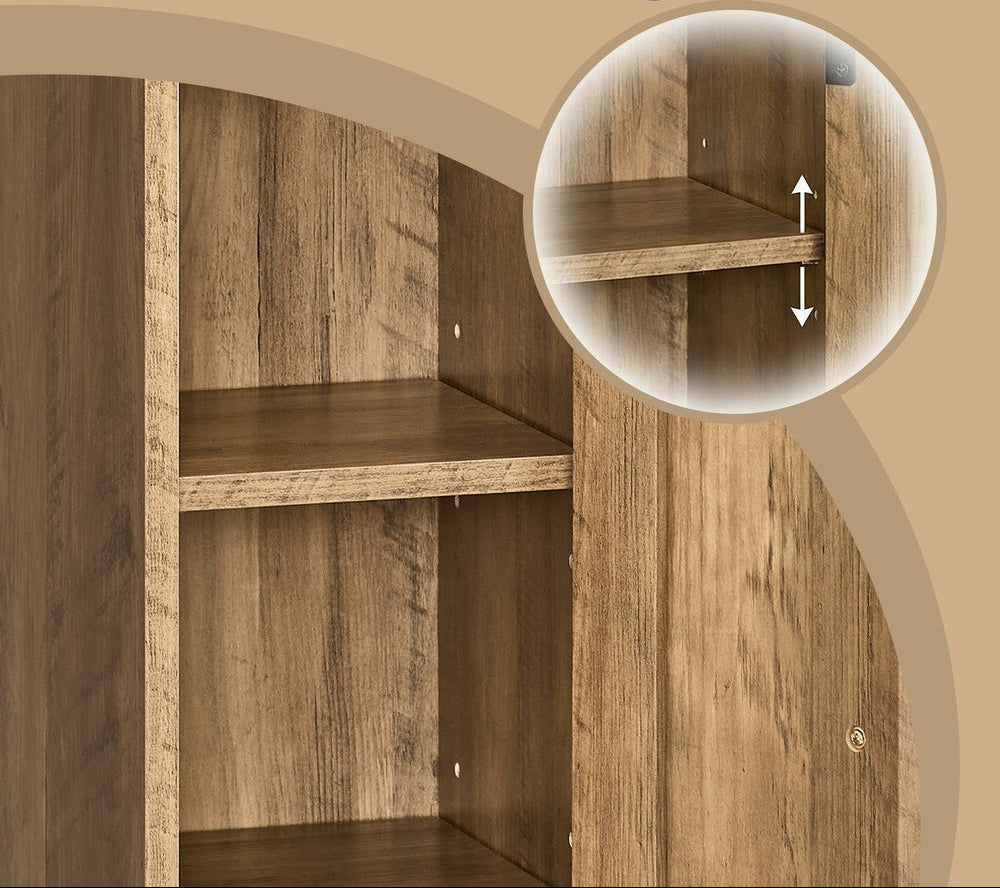 Στενό Ντουλάπι Μπάνιου 20x18x80 cm με Ρυθμιζόμενα Ράφια Ιδανικό για Μικρούς Χώρους BBK-B35310K01