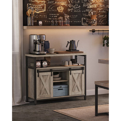 Buffet Cabinet Console TV Cabinet with 2 Sliding Doors Industrial for living room vintage brown LS-C092B01