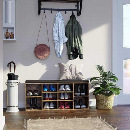 Entrance Furniture Shoe Racks Hallway Shoe Rack Bedroom Vintage Dark Brown LH-S10BX