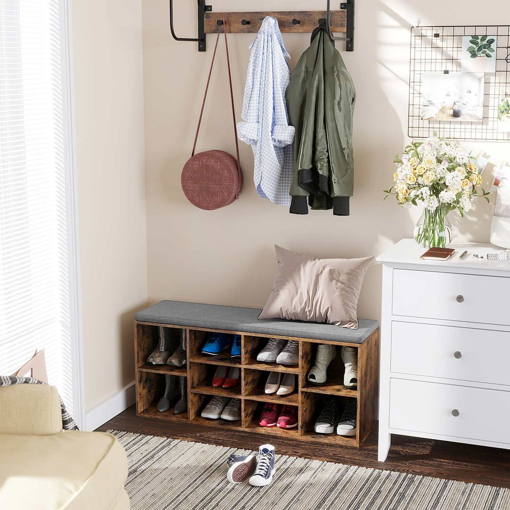 Entrance Furniture Shoe Racks Hallway Shoe Rack Bedroom Vintage Dark Brown LH-S10BX