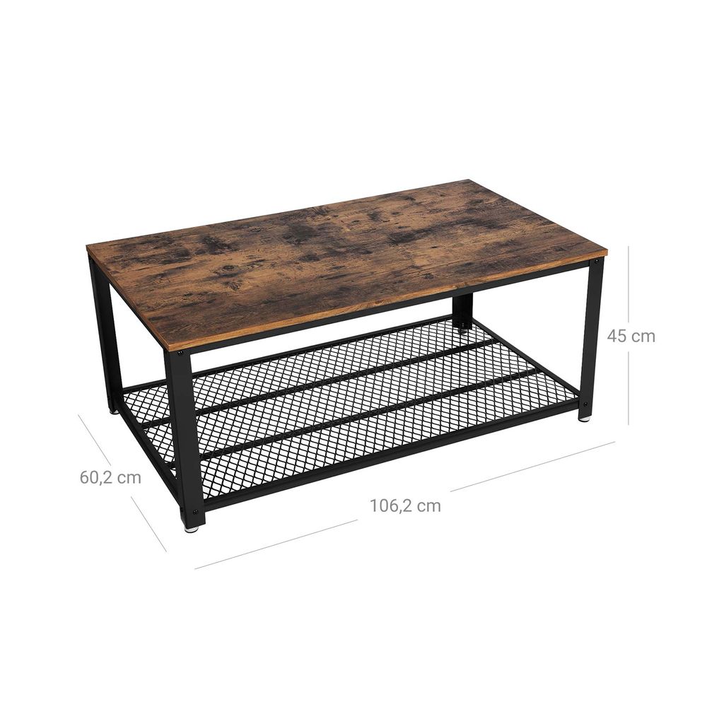 Coffee Table Living Room Side Table Vintage Dark Brown LC-T61X