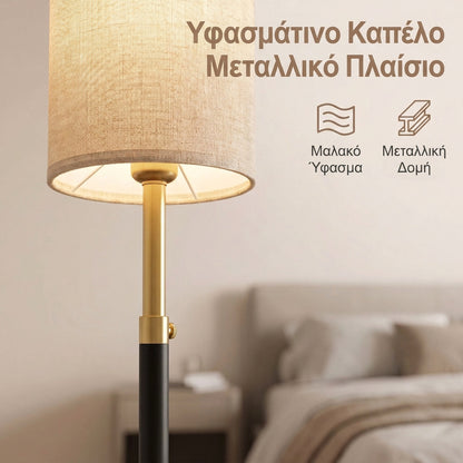 Έξυπνο Φωτιστικό Δαπέδου LED RGB με Ρυθμιζόμενο Ύψος 148–178 εκ., Έλεγχο μέσω Εφαρμογής & Τηλεχειριστηρίου, Συγχρονισμό Μουσικής – Μαύρο/Χρυσό LF-LB35222BD02