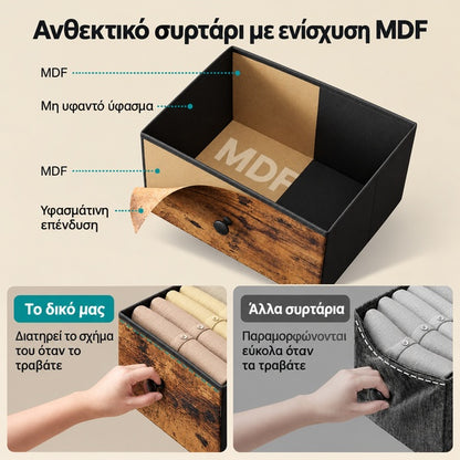 Κομοδίνο με Συρτάρι Ράφι, Φωτισμό LED RGB και Σταθμό Φόρτισης USB & Type-C 40 x 30 x 61 εκ  LG-S101K101