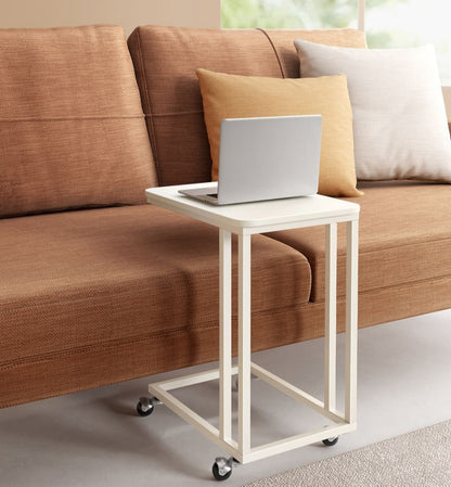 Klappbarer Beistelltisch, Beistelltisch, Esstisch, Computertisch auf Rollen, für Wohnzimmer, Sofa, LN-T50X