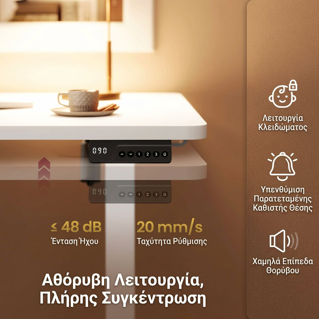 Γραφείο Ρυθμιζόμενου Ύψους Ηλεκτρικό 100×60 εκ Αθόρυβο Μηχανισμό και Ρύθμιση Ύψους 72–120 εκ  Λευκό    LS-D310WZ03