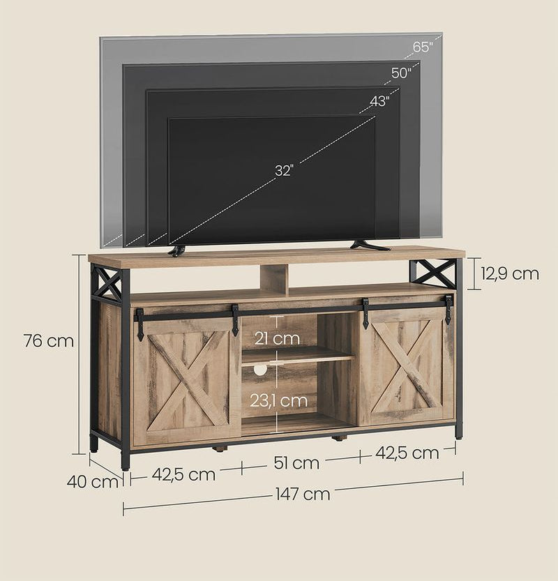 Έπιπλο Τηλεόρασης Μπουφές Ντουλάπι TV Βάση Τηλεόρασης Τραπέζι Στερεοφωνικού Κάμελ LT-V071B50V1