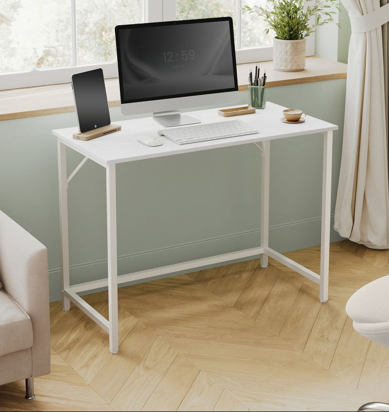 Computer Desk Desk Metal Table Industrial Honey Brown Black LW-D041B05