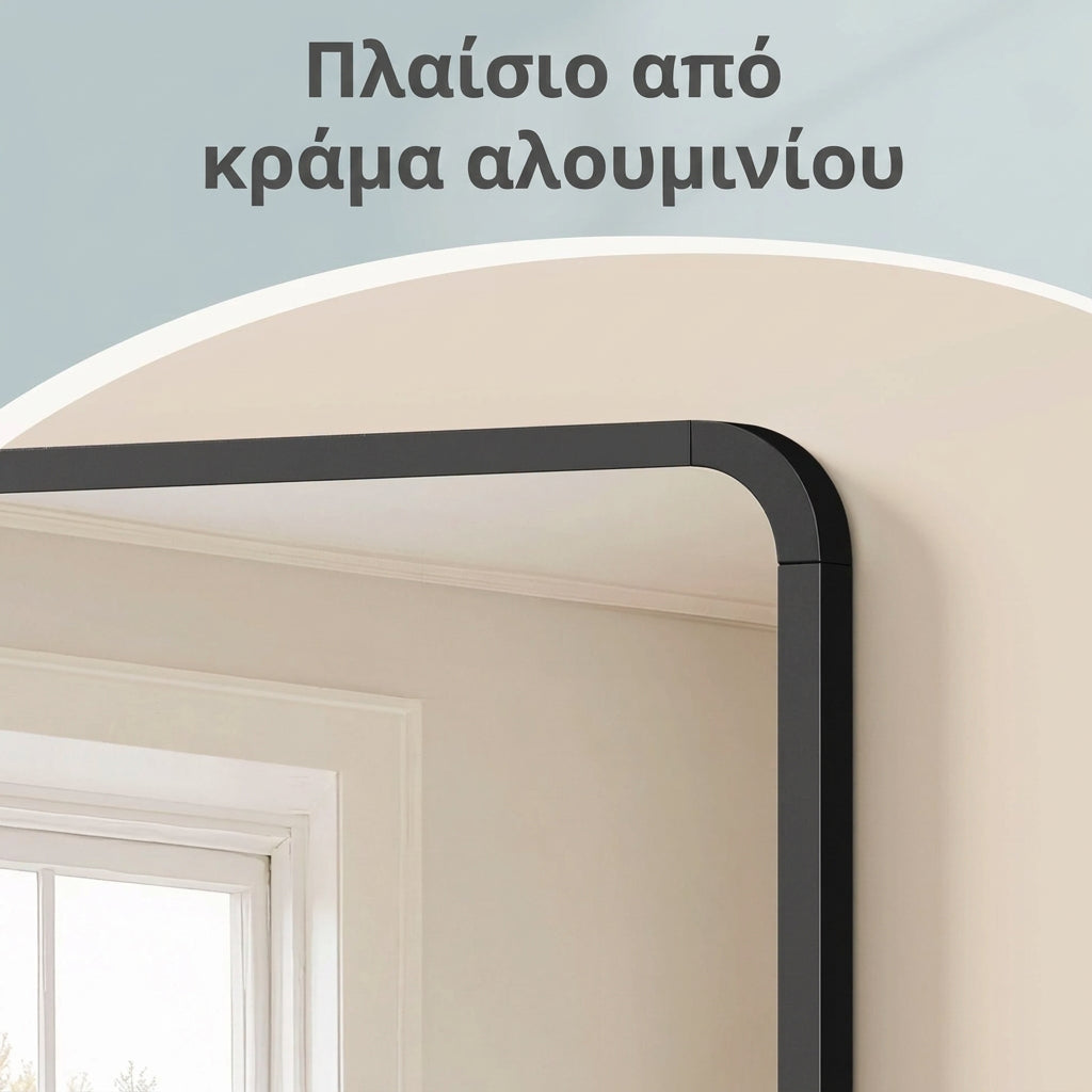Διακοσμητικός Καθρέφτης Τοίχου με Πλαίσιο Αλουμινίου, Γυαλί Ασφαλείας & Προστατευτική Μεμβράνη, Οριζόντια ή Κάθετη Τοποθέτηση για Σαλόνι, Υπνοδωμάτιο & Είσοδο    91 x 61 εκ.   LW-MB35010BD01